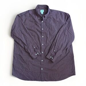 L.L. Bean Traditional Fit Maroon Check Long Sleeve Button-Down Shirt XXL Tall